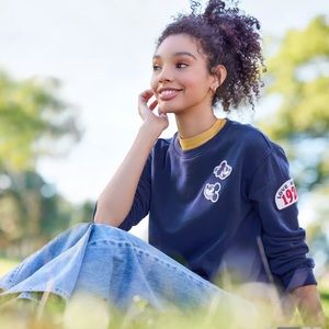 Mickey and Minnie Mouse Vintage Long Sleeve Pullover for Women